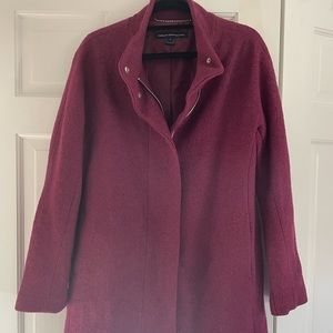 French Connection raspberry wool coat.  Size medium.  Worn once